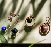 Amethyst, Obsidian and Sapphire Mini Fidget Pendants