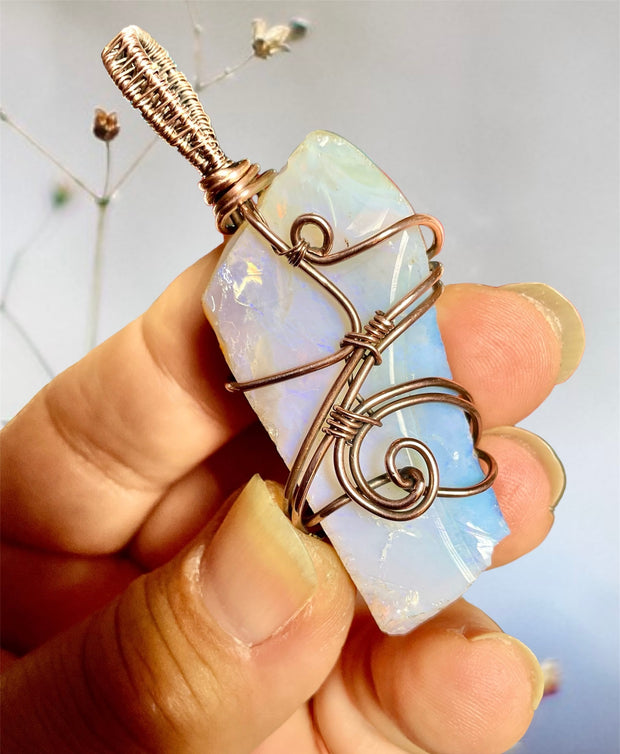 Boulder Opal Wire Wrapped Pendant