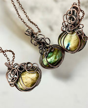 Labradorite Halloween Pumpkin Pendants