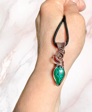 Chrysocolla in Malachite Pendant