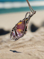 Mookite Jasper Wire Wrapped Pendant