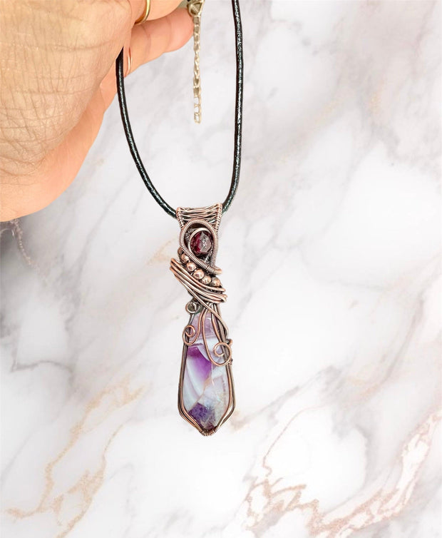 Chevron Amethyst Pendant