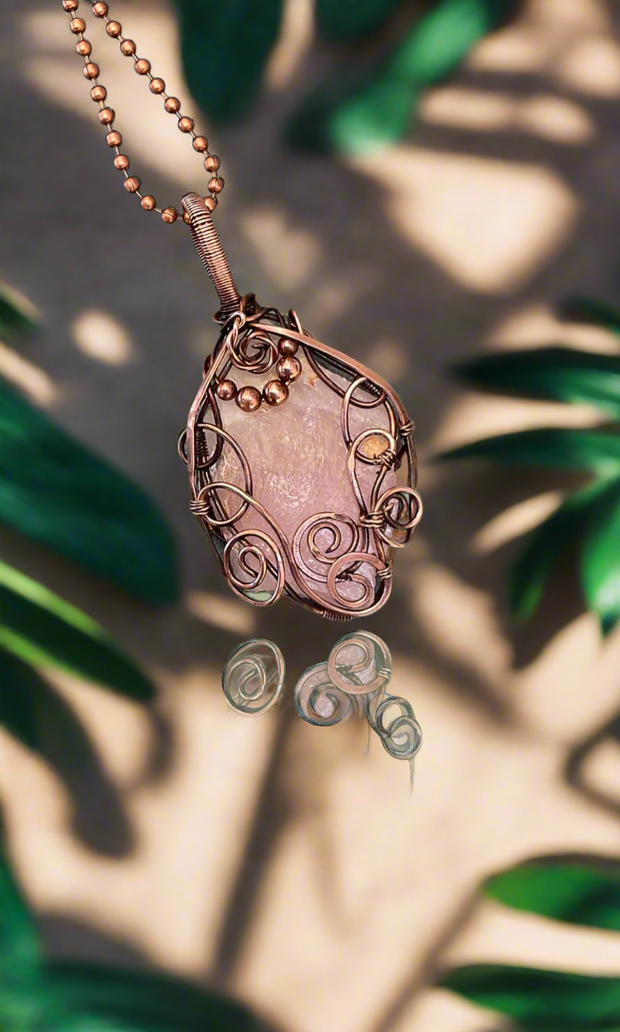 Rose Quartz Wire Wrapped Pendant