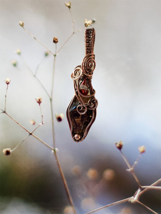 Smokey Quartz Faceted Coffin Pendant