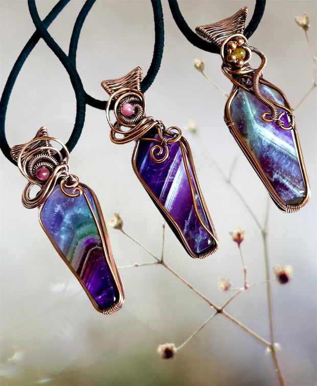 Amethyst Wire Wrapped Pendants