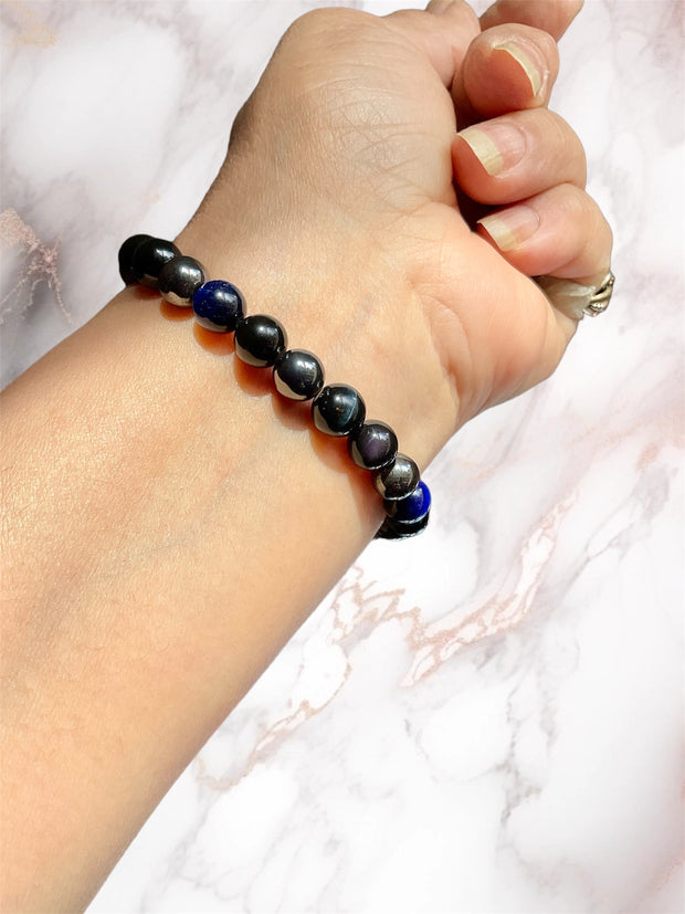 Triple Protection Bracelet with Blue Tiger Eye