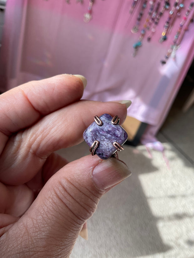 Charoite Handcrafted Ring