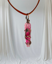 Pink Dragon Vein Wire Wrapped Points