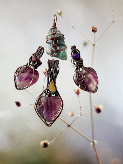 Rainbow Fluorite Pendants