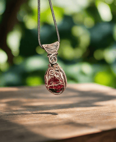 Almandine Raw Garnet Pendant