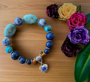 Sodalite, Crazy Lace Agate & Lapis Lazuli Gemstone Bracelet