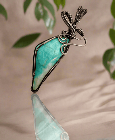 Amazonite Wire Wrapped Pendant