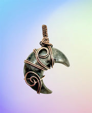 Larvikite Wire Wrapped Crescent Moon