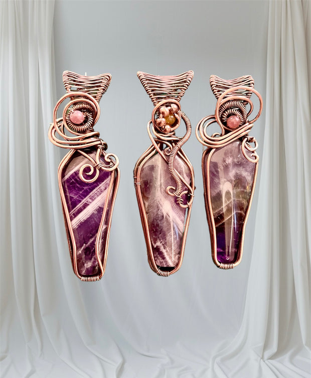 Amethyst Wire Wrapped Pendants