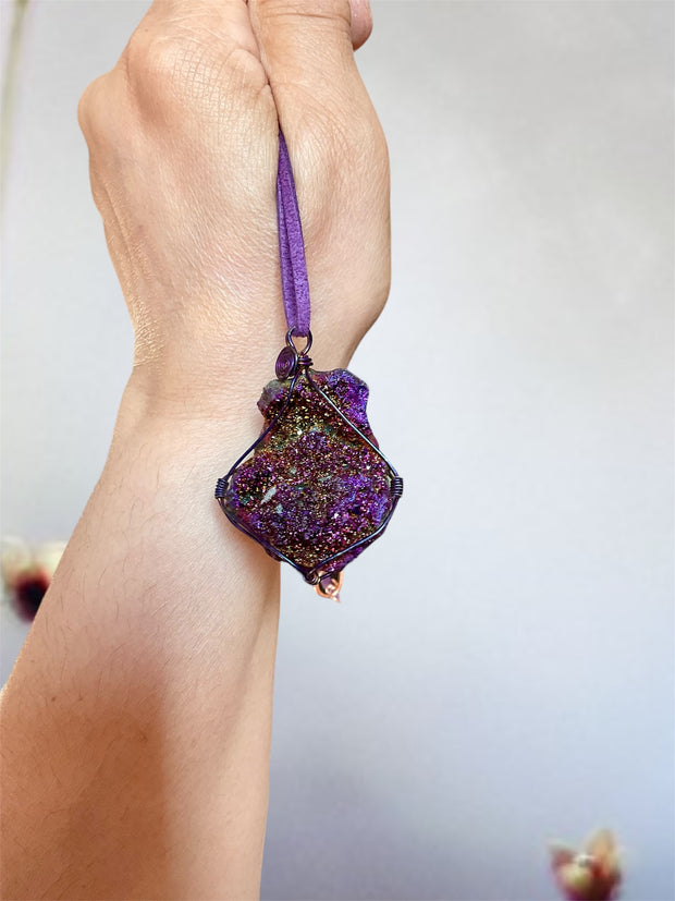 Titanium Aura Druzy Pendant