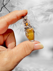 Tiger Eye With Amber Accent Pendant