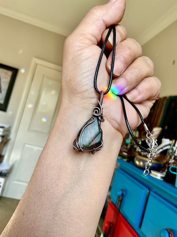 Bloodstone Wire Wrapped Pendant