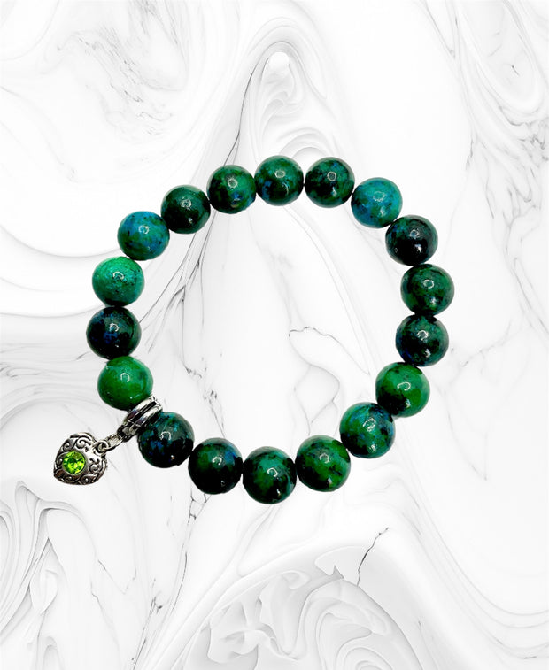 Chrysocolla Stretch Bracelet & Amethyst Anklet