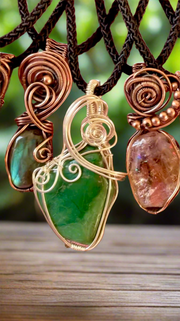 Green Jade Wire Wrapped Pendant