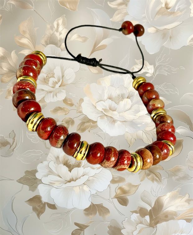 Red Jasper Beaded Bracelet