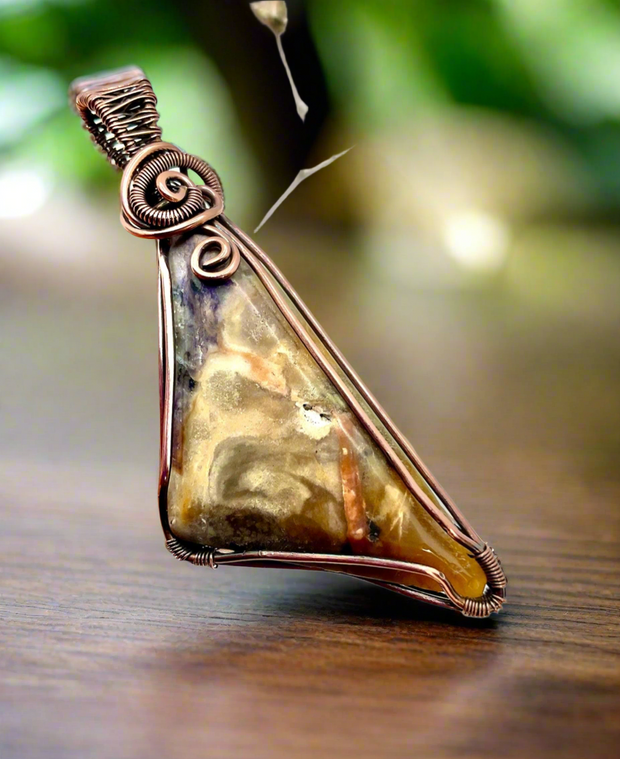 Tiffany Stone Wire Wrapped Pendant