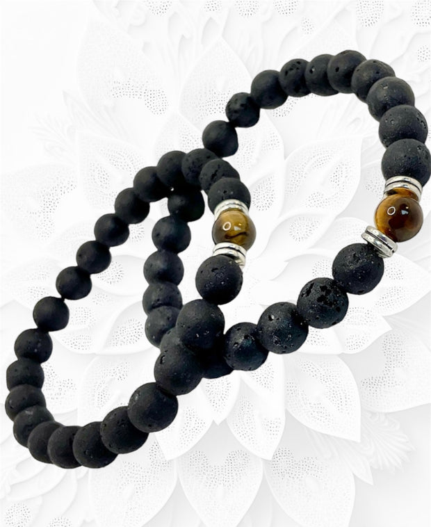 Aromatherapy Bracelets with Tiger Eye Accent