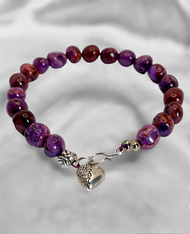 Purple Crazy Lace Agate Handmade Bracelet