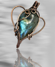 Labradorite Teardrop Shaped Wire Wrapped Pendant