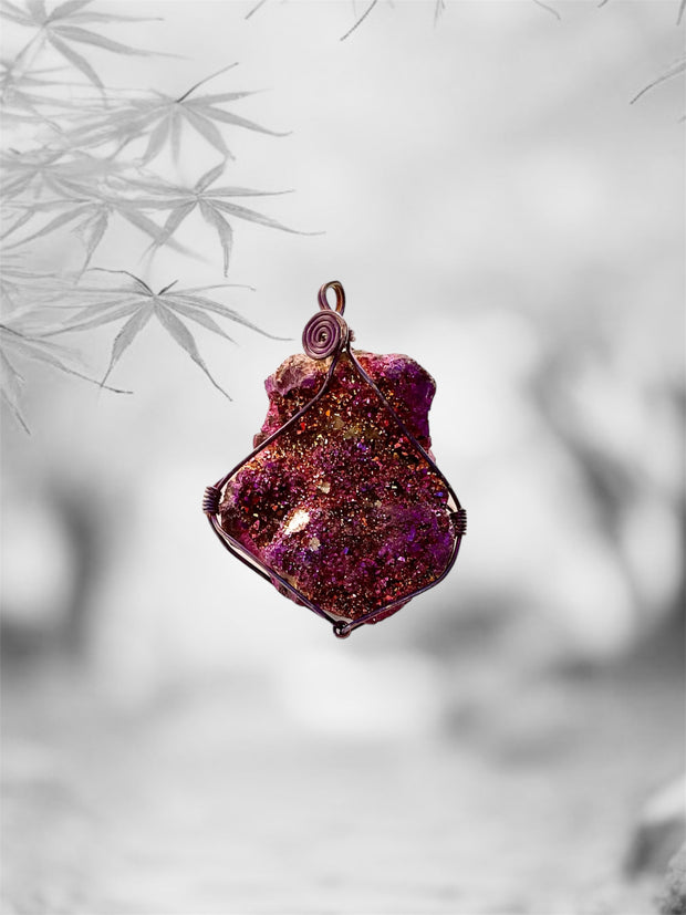 Titanium Aura Druzy Pendant