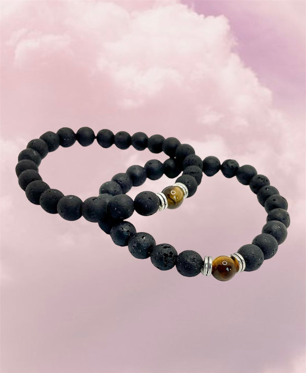 Aromatherapy Bracelets with Tiger Eye Accent