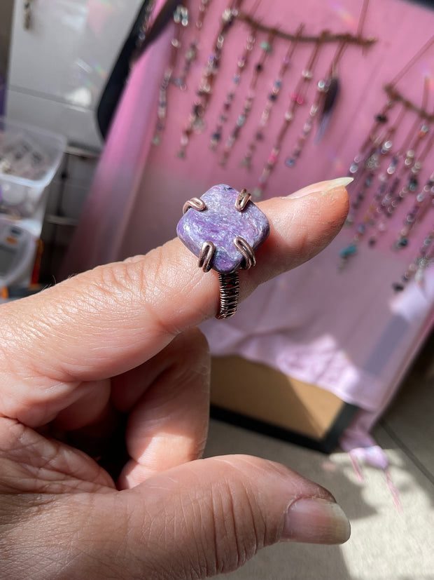 Charoite Handcrafted Ring