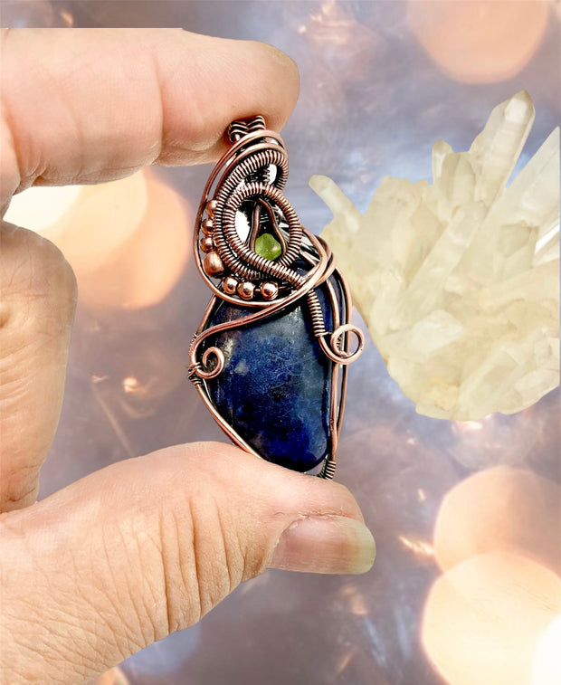 Sodalite With Peridot Accent Pendant