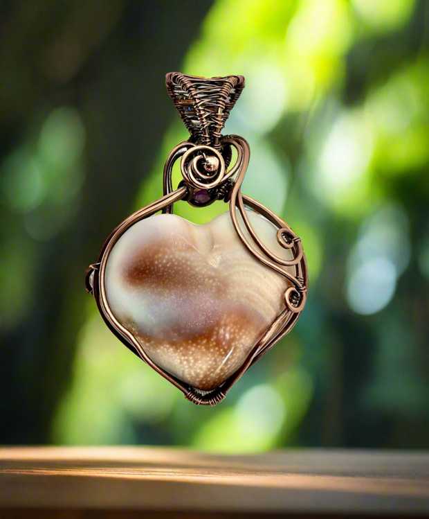 Shiva Eye Shell Wire Wrapped Pendant