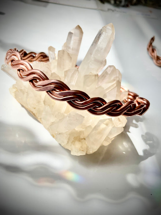 Copper Braided Cuff Bracelets