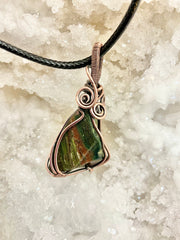 Bloodstone Wire Wrapped Pendant