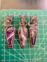 Amethyst Wire Wrapped Pendants