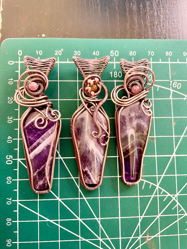 Amethyst Wire Wrapped Pendants