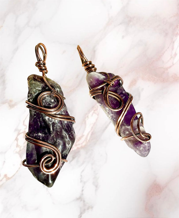 Amethyst Tumbled Polished Points Pendants