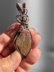 Moss Agate Pendant with Labradorite