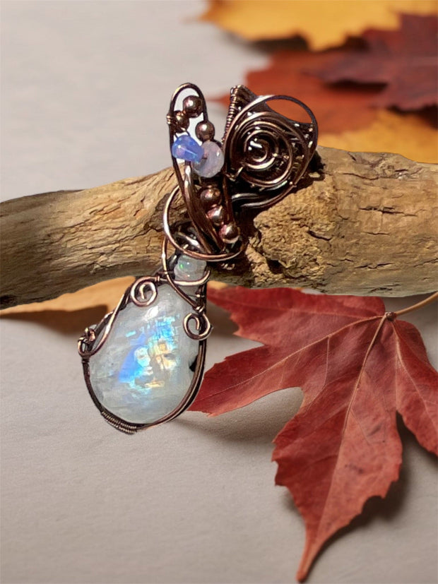 Rainbow Moonstone With Ethiopian Welo Opals