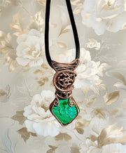 Chrysocolla in Malachite Pendant