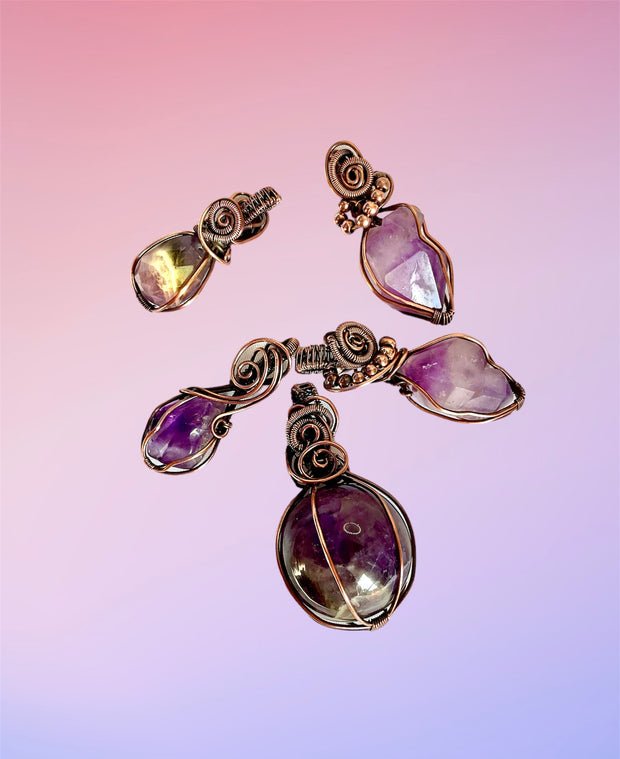 Rose Cut Amethyst Teardrop Pendant