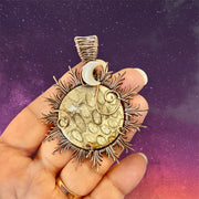 Coral Fossil Sun Pendant