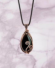 Gold Sheen Obsidian Wire Wrapped Pendant