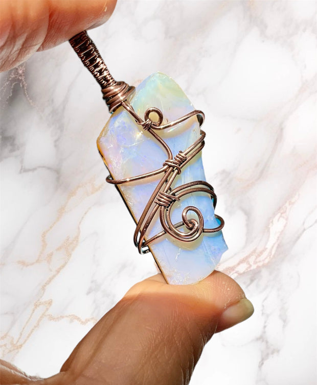 Boulder Opal Wire Wrapped Pendant