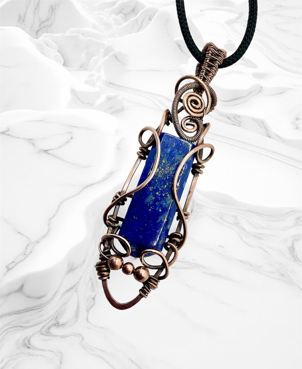 Lapis Lazuli Wire Wrapped Pendant