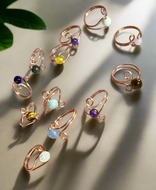 Adjustable Gemstone Rings