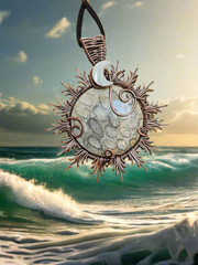 Coral Fossil Sun Pendant