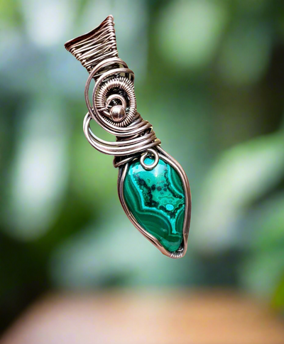 Chrysocolla in Malachite Pendant