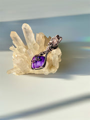 Charoite Wire Wrapped Pendant